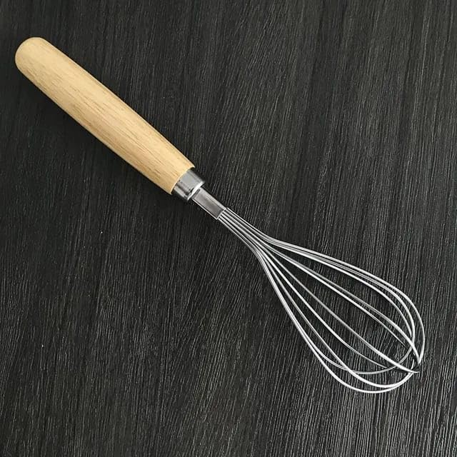 Ahşap Saplı Paslanmaz Çelik Çırpma Teli,Yumurta,Ayran Ve Pasta İçin Çırpıcı (1) - Görsel 3
