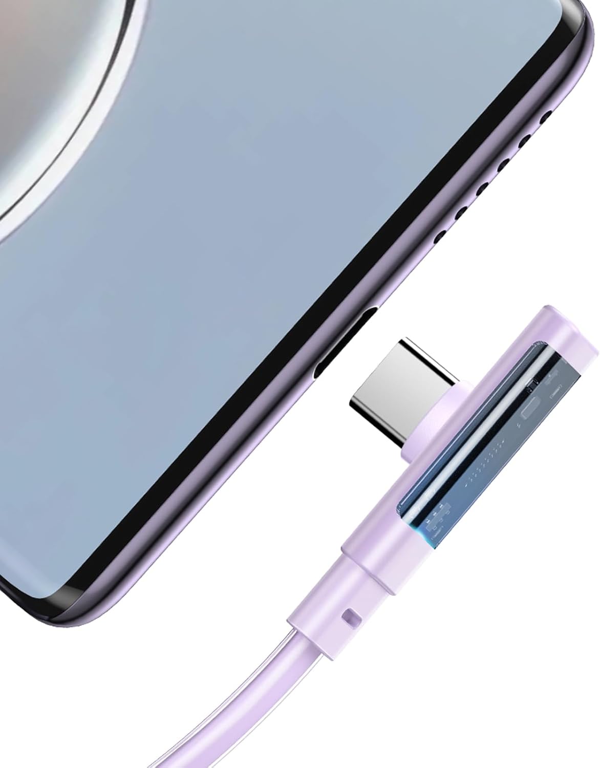 Alternative view of CA-3451 Type-C to Type-C PD 65W L Tip Hızlı Şarj Kablosu 1.2m Mor