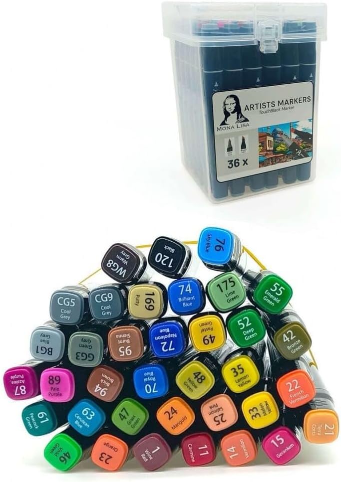 Südor Mona Lisa TouchBlack Çift Uçlu Artist Marker 36 Renk