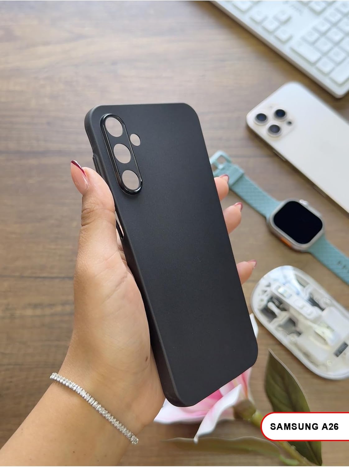 Alternative view of Süper İnce Mat Ultra Thin Silikon Kılıf Siyah  Galaxy A26 ile uyumlu
