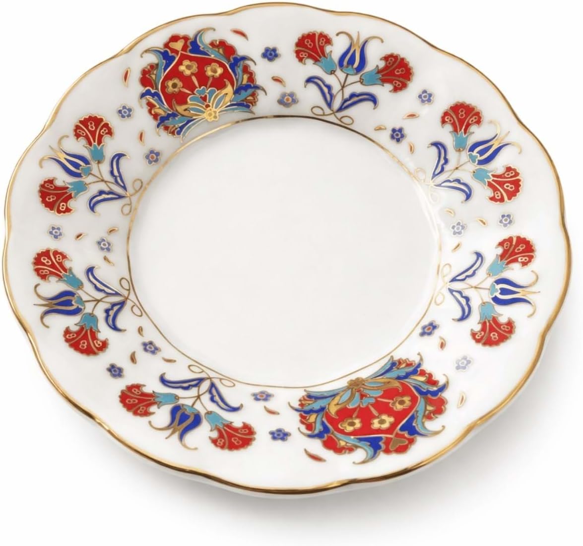 Alternative view of 12’Li Yaldızlı Osmanlı Motif Porselen Çay Tabağı – Desenli Çay Tabak