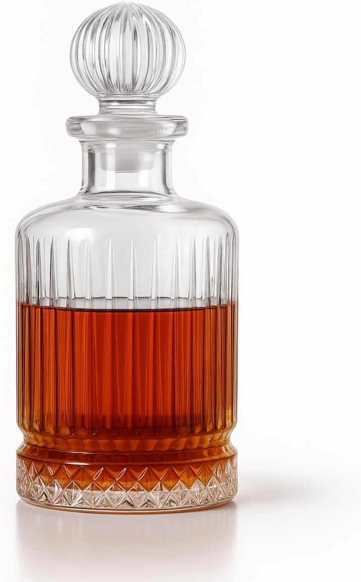Alternative view of 1.5 Litre Çizgili Desenli Cam Sürahi Karaf – Kapaklı, 25 cm, Şık ve Dayanıklı, Su ve Meyve Suyu Şişesi