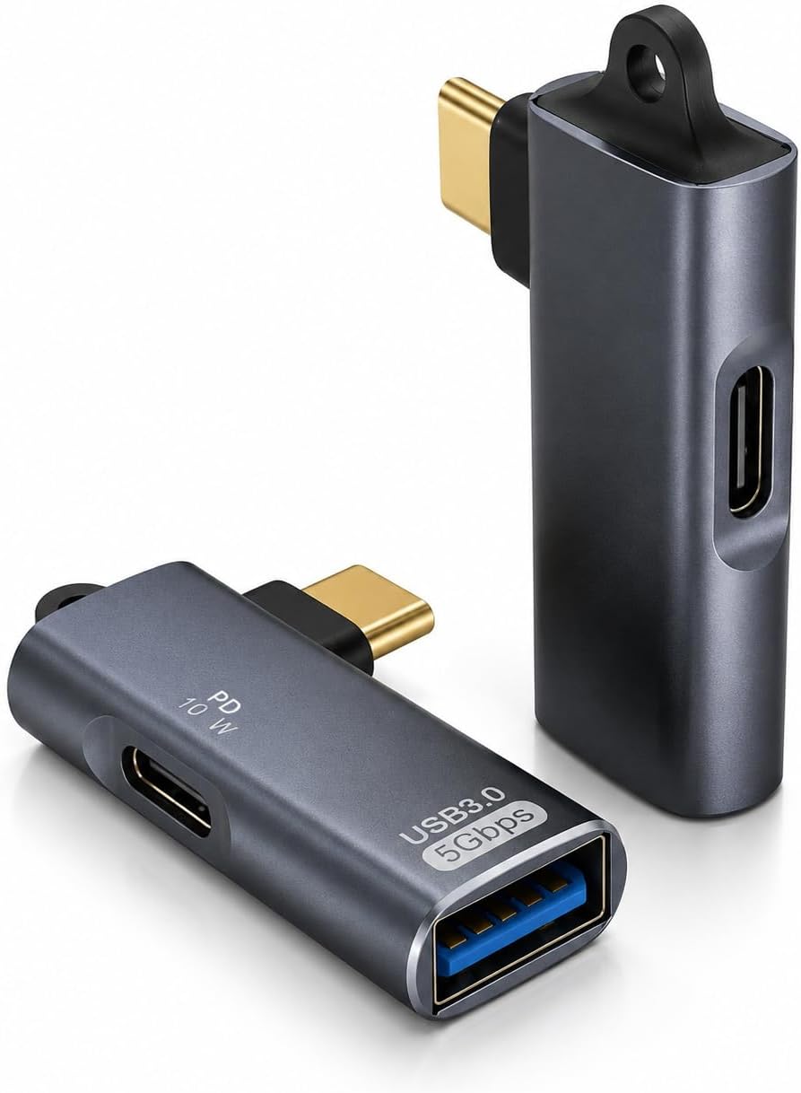 Type-C OTG 2-in-1 Adaptör PD 10W Hızlı Şarj USB 3.0 5Gbps Type-C ve USB-A Bağlantı Mobil Tablet Notebook için | ADS-617 (Gri - PD 10W) - Görsel 3