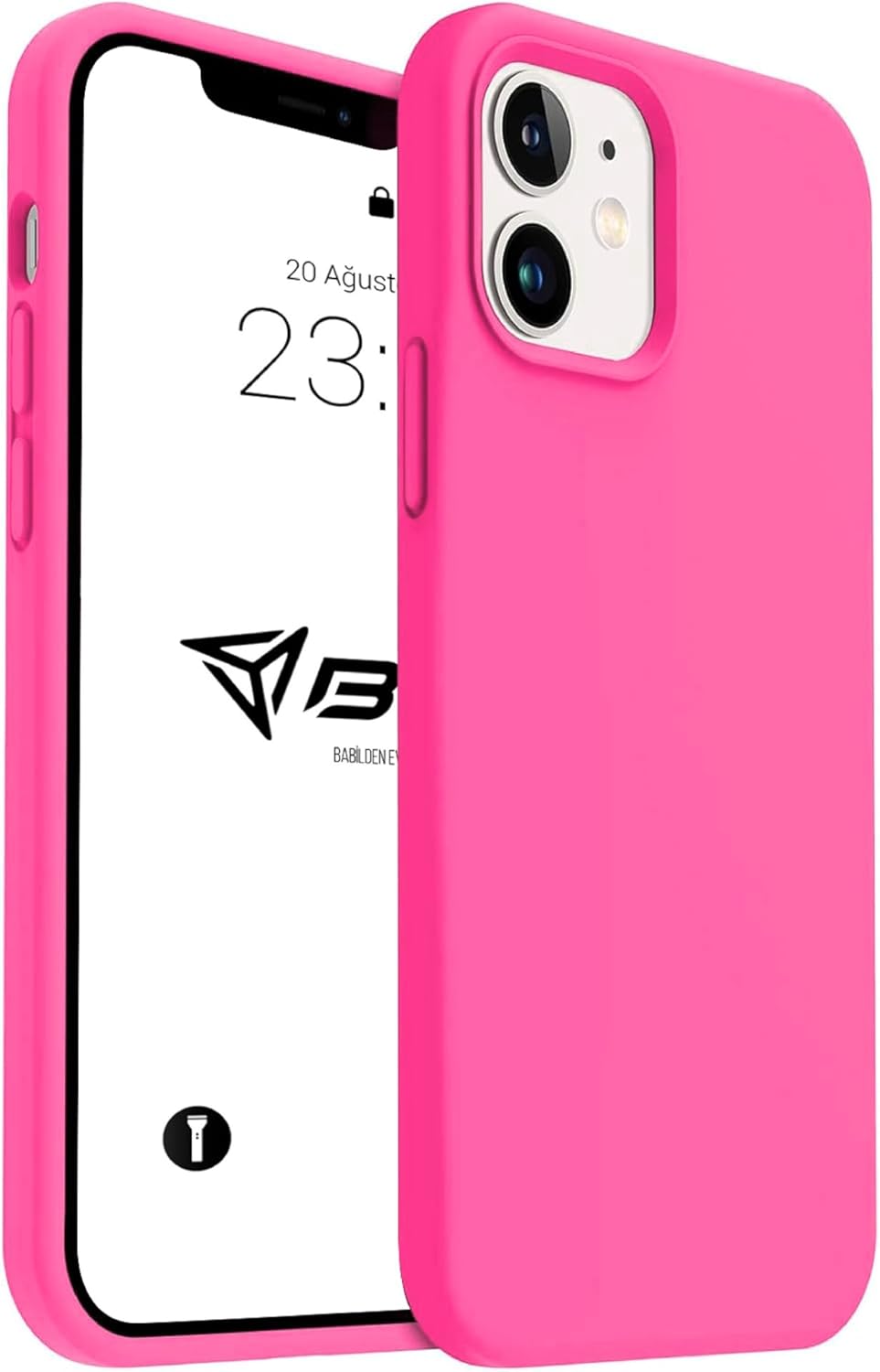 Alternative view of iPhone Kılıf İnce Sıvı Silikon 3 Katmanlı Tam Kaplamalı Yumuşak Jel Kauçuk Kılıf Kapak (Parlak Pembe, iPhone 11)