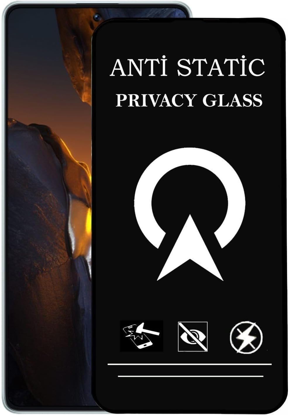 Alternative view of Xiaomi Poco F5 Tam Kaplayan Anti Statik Görünmez Safir Ekran Koruyucu Hayalet Cam