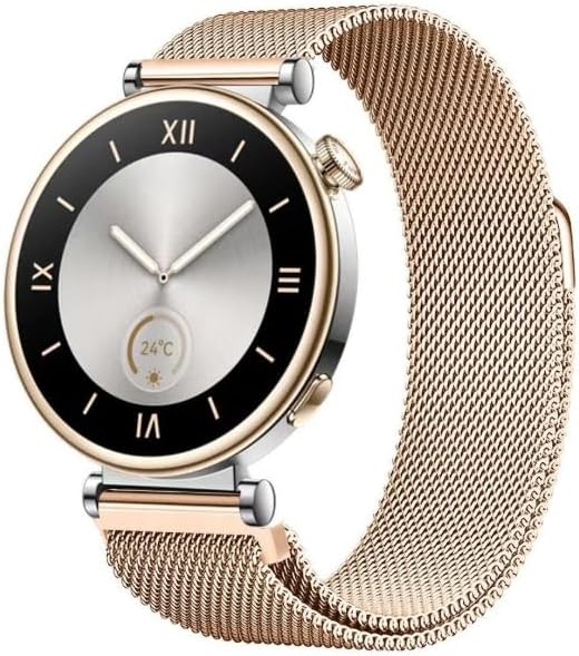 Watch GT6 41 mm / GT5 Pro 42 mm / GT5 41mm / GT4 41 mm ile Uyumlu 18 mm Paslanmaz Çelik Milanese Hasır Kordon – Manyetik Tokalı, Ayarlanabilir Metal Saat Kayışı - Görsel 3