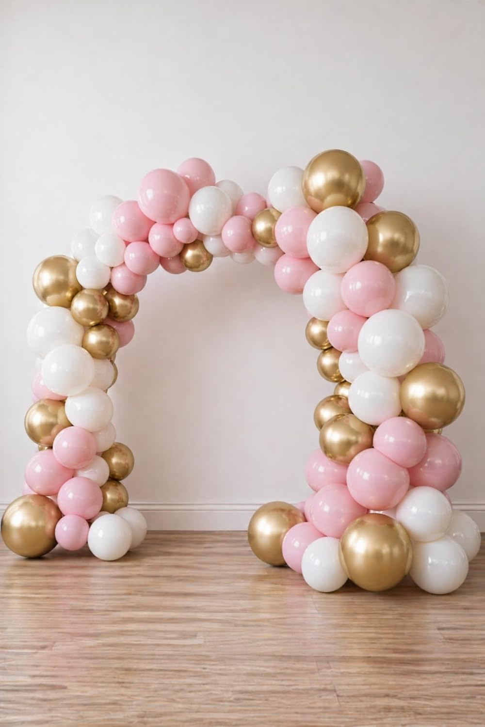 Alternative view of Krom Gold, Pastel Beyaz ve Makaron Pembe Temalı Balon Seti