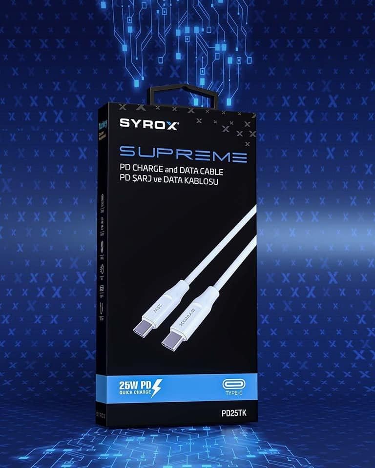 PD25TK Type-C To Type-C Pd 25W Hızlı Data/Şarj Kablosu 1 Metre Beyaz - Görsel 3