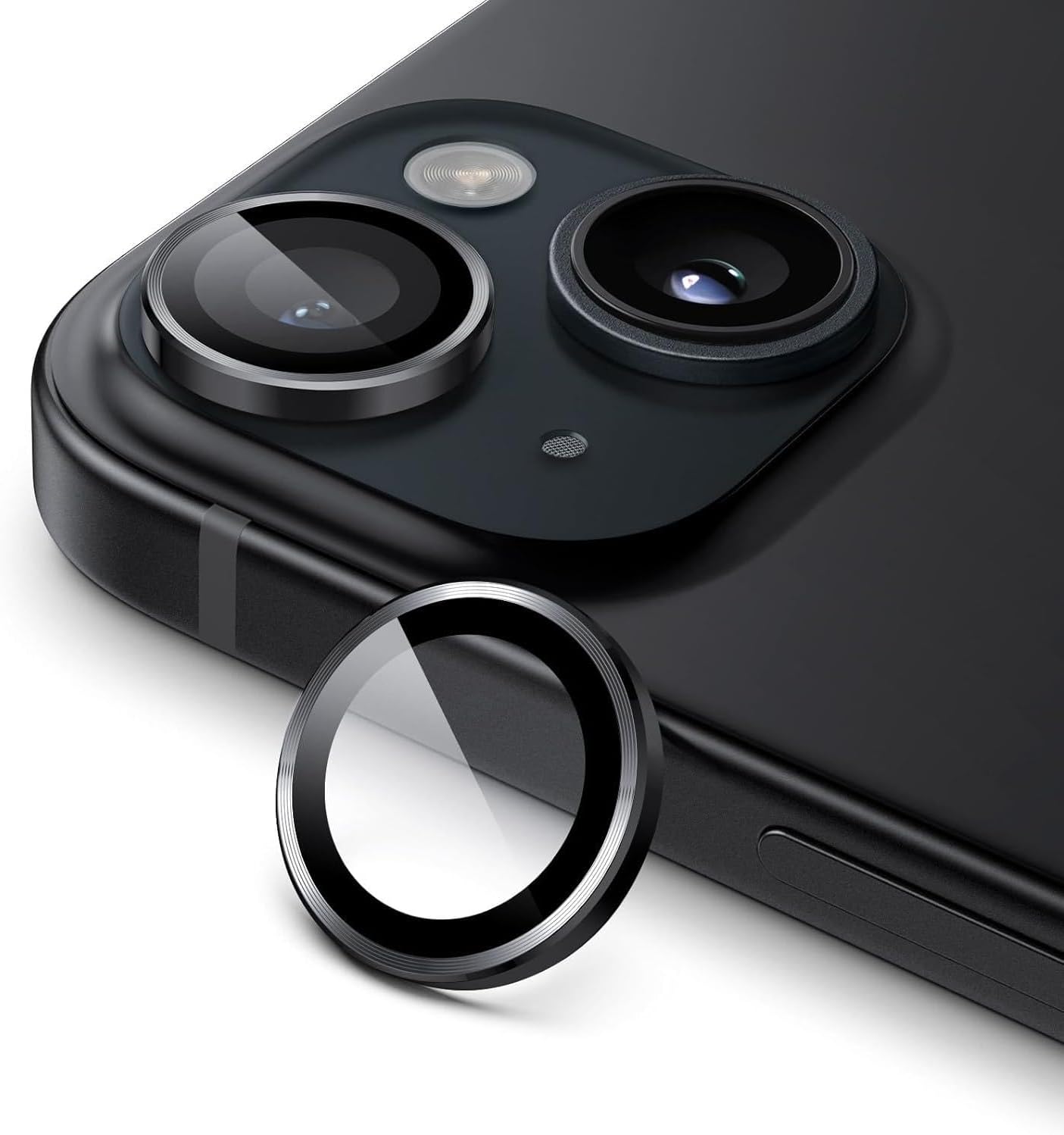 iPhone 11,11 Pro,11 Pro Max,12,12 Pro için, Kamera Lens Koruyucu, Basit Kurulum, HD Berrak Görüntü, Metal Çerçeve, 9H Temperli Cam, Çizilmeye Dayanıklı, Camera Lens Protector (Siyah) - Görsel 3