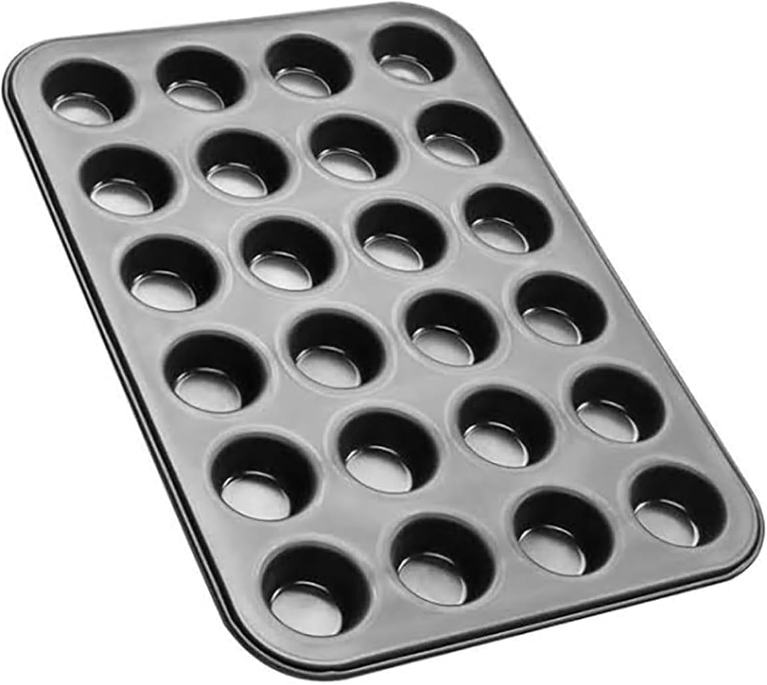 24'lı Kek Muffin Kalıbı - Mutfak ve Restoran Kullanımı İçin Dayanıklı, Bölmeli Şık Siyah Muffin Kek Tatlı Kalıbı, Kokusuz