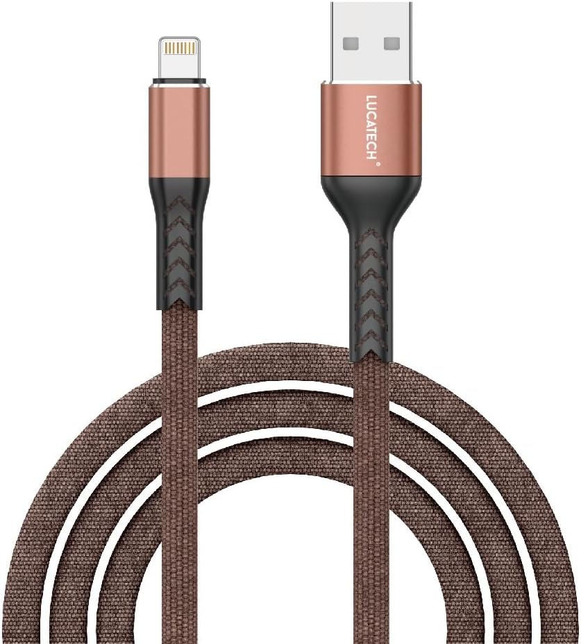 Alternative view of Lightning Hızlı Şarj Kablosu – Kahverengi, Örgülü, Kırılmaz, 2M Usb Girişli