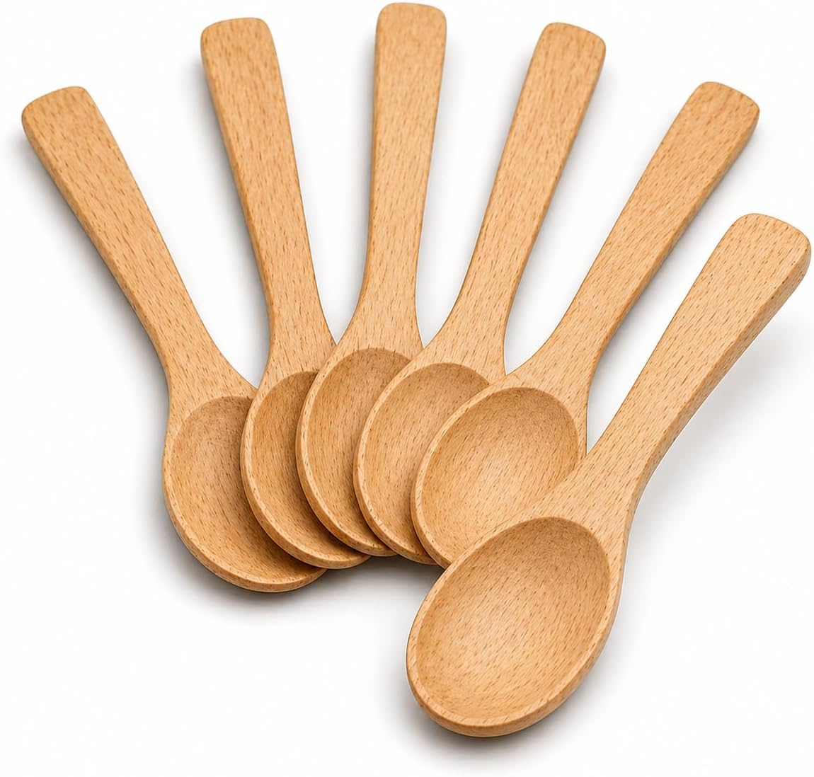 6’lı Küçük Ahşap Kaşık Seti 15 cm Doğal Ahşap Mini Kaşık Karıştırma Tadım Baharat Sos Servisi Bebek Besleme için Isıya Dayanıklı Tencere Çizmez Ergonomik Sağlıklı Mutfak Kaşığı Seti - Görsel 3