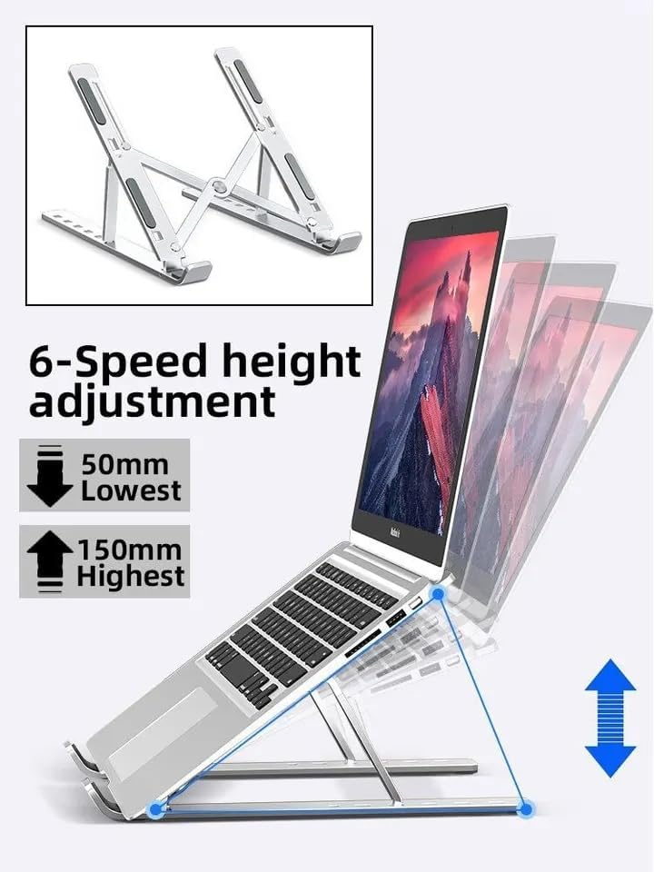 Metal Tablet Tutucu, Dizüstü Bilgisayar Standı, Masa Üstü Bilgisayar Standı, Ayarlanabilir Alüminyum Katlanabilir, Taşınabilir, MacBook Air pro, iPad, Lenovo Uyumlu, 10-15,6” Uyumludur