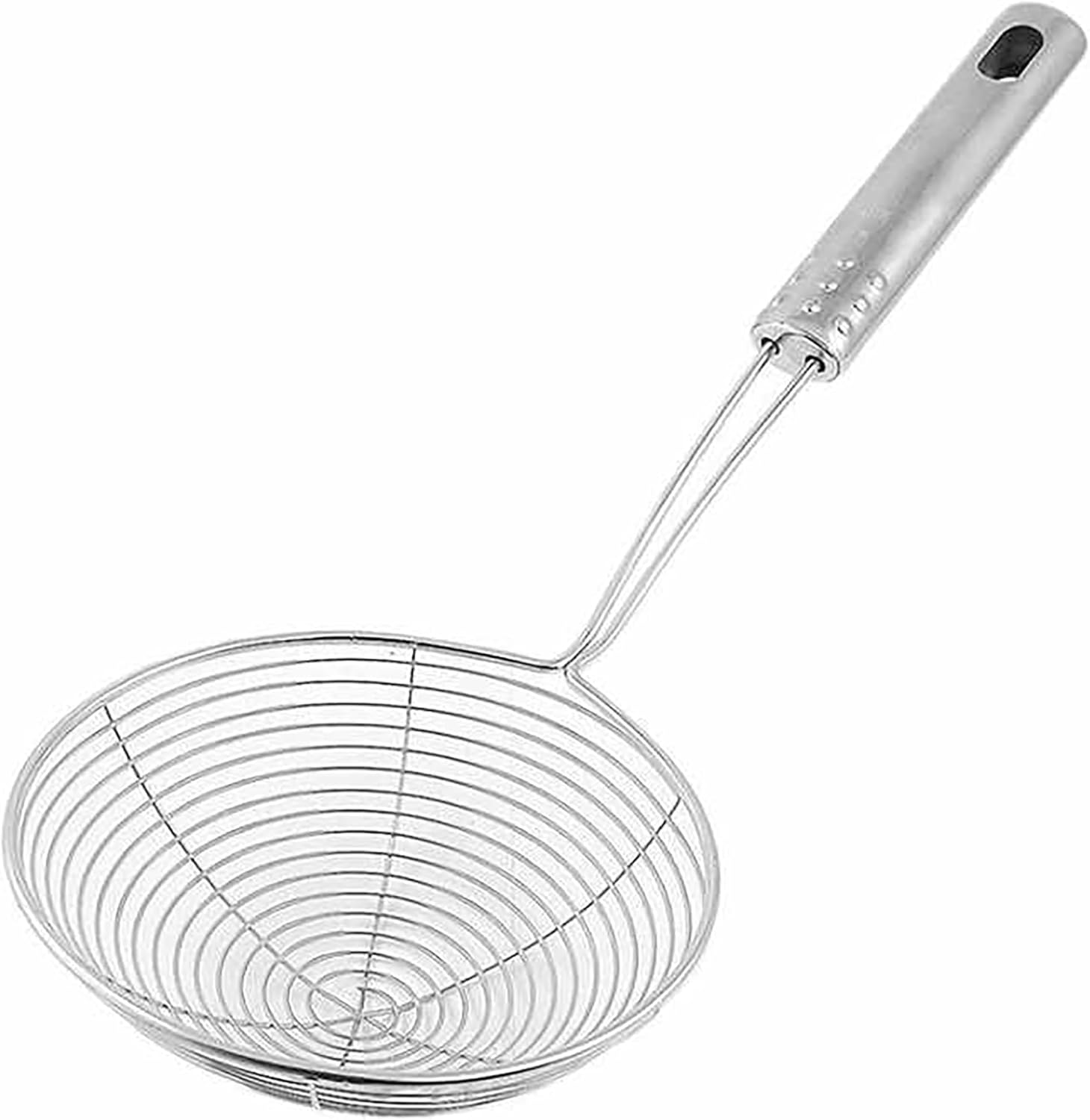 Metal Kevgir, 14-16 cm Çap, Uzun Saplı, Mutfak Süzgeci, Gümüş (16 cm)