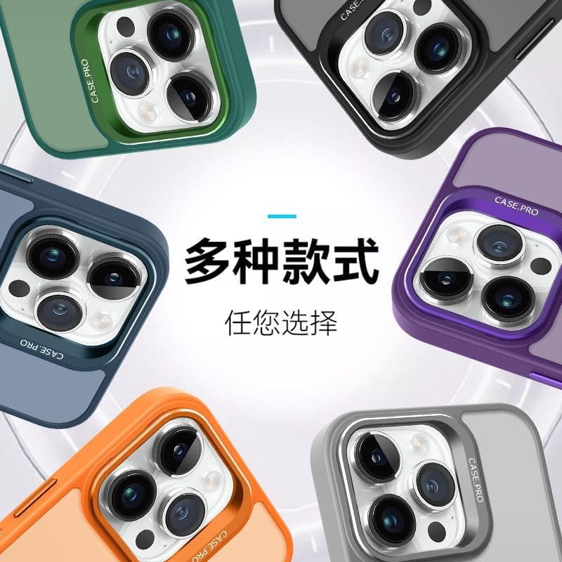 iPhone 16 Pro Kamera Korumalı Standlı Kılıf Magsafe ile Uyumlu Açılır Kamera Standlı Manyetik 16 Pro Kılıf Lens Korumalı Set Darbeye Karşı Korur 16 PRO Kapak (Gri (titanyum)) - Görsel 3