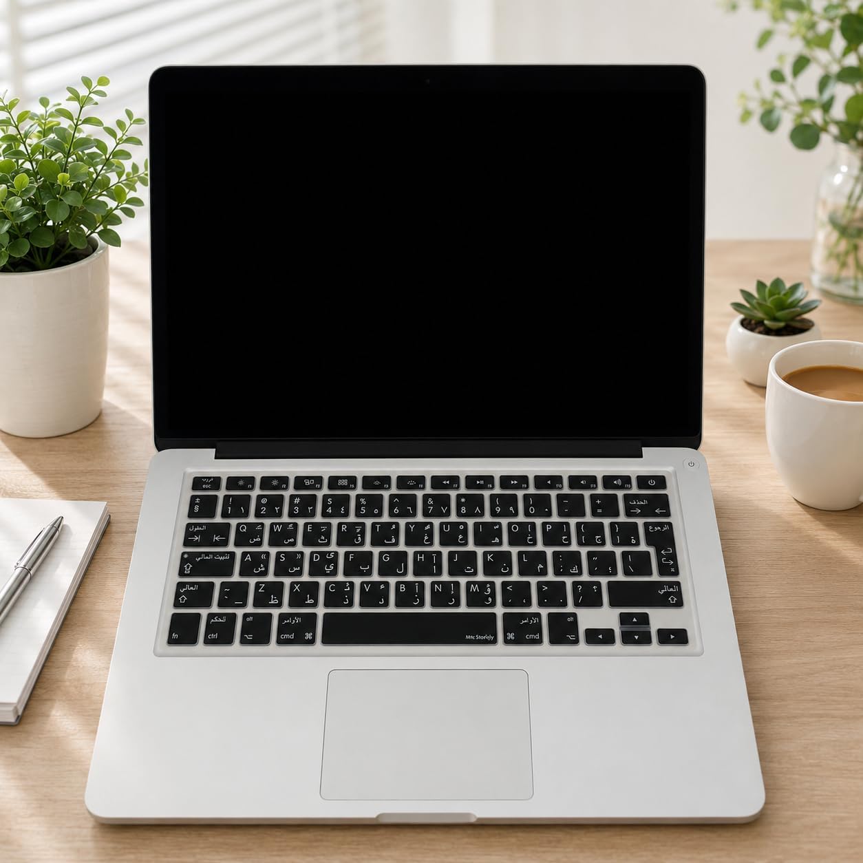 Arapça Silikon Klavye Koruyucu Apple MacBook Air 13 ve MacBook Pro 13/15 ile Uyumlu | TR/EU ISO Ters L Enter | A1278 A1502 A1425 A1369 A1466 A1286 A1398 Siyah - Görsel 3