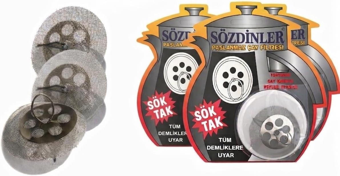 Çaydanlık İçi Süzgeç, Paslanmaz Çelik – Demlik Çay Süzgeci | Her Demliğe Uyumlu Sök-Tak Uzun Ömürlü Çay Filtresi (3, Gri) - Görsel 3