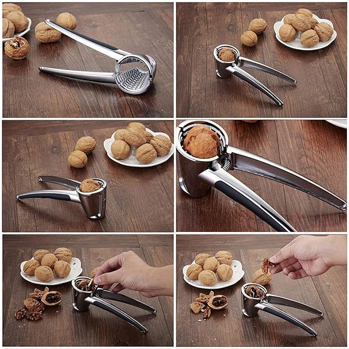 Profesyonel Ceviz Kıracağı, 18 cm Paslanmaz Çelik, Ergonomik Saplı, Yaylı Mekanizmalı, Ceviz ve Fındık Kıracağı - Görsel 3