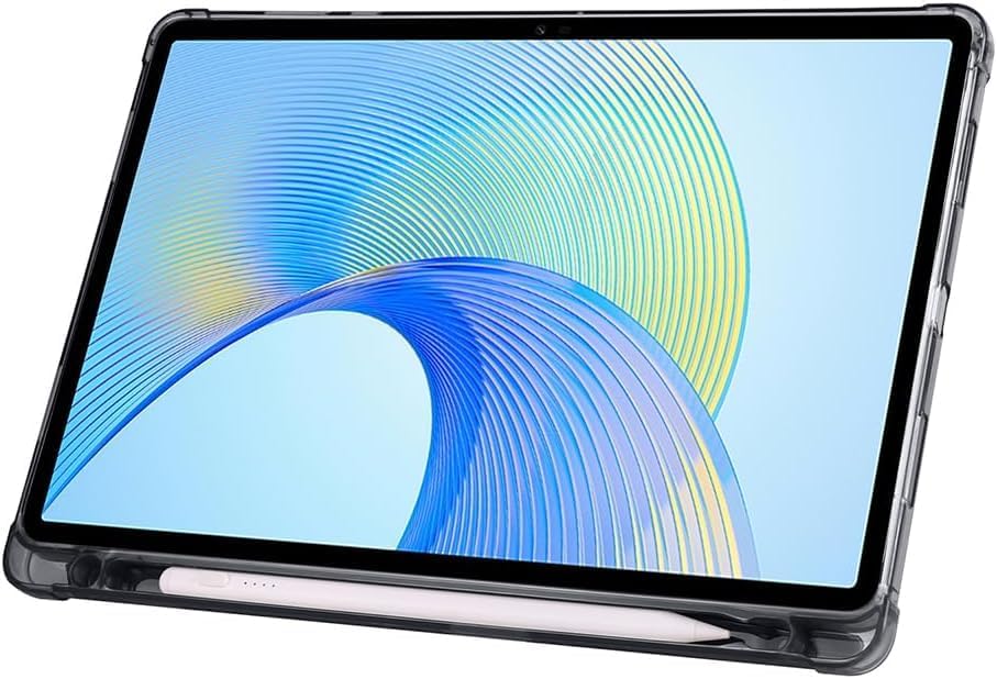 Alternative view of Galaxy Tab A11 8.7" X130 ile Uyumlu Akıllı Kılıf, Kalem Bölmeli Lansman Antrasit Origami Standlı Darbe Emici Şeffaf Arka Kapaklı Ultra İnce Popüler Tablet Kılıfı