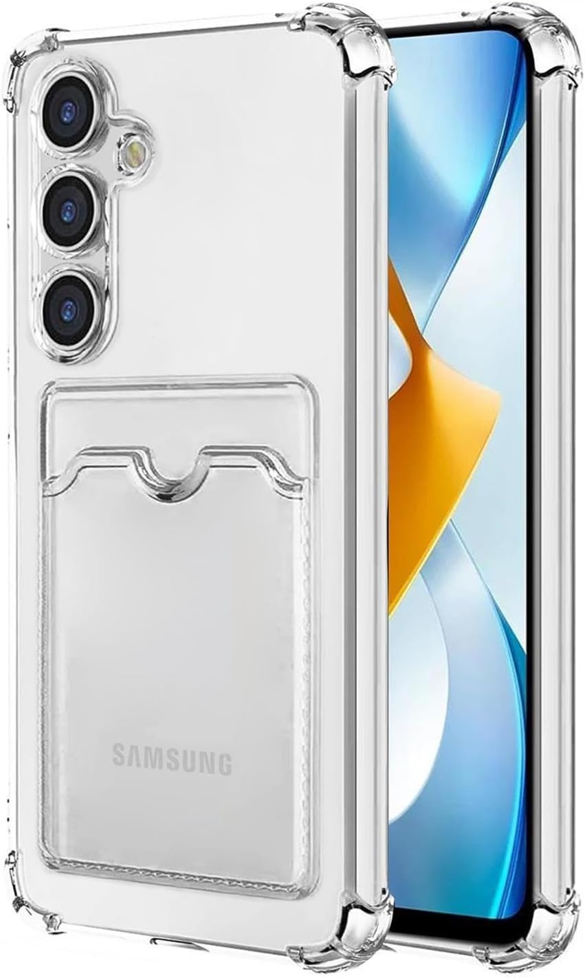 for ile uyumlu şeffaf clear kartlıklı darbe emici anti-shock darbeye dayanıklı wallet case kılıf ( A15) - Görsel 3