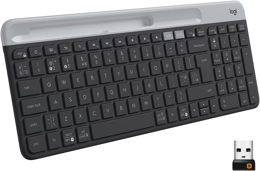 K580 İnce Çoklu Cihaz Özellikli Kablosuz Klavye, Kompakt Modern, Telefon Tutucu, 24 Ay Pil Ömrü, 10 m Kullanım Mesafesi, Bluetooth Türkçe Q Klavye, Siyah - Görsel 3