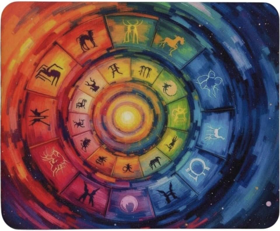 Baskılı Desenli Renkli Tip Kaymaz Taban Optik Bilgisayar Notebook Mouse Pad Maus Pad (Astroloji) - Görsel 3