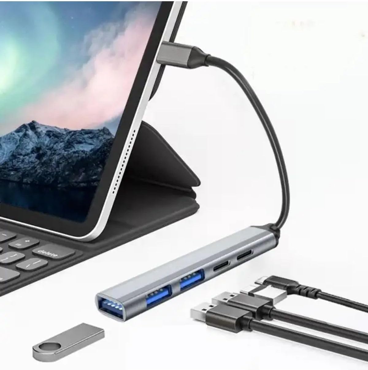 Type C Çevirici USB Dönüştürcü Çoklayıcı Tablet Bilgisayar Telefon Type-C USB Çoklayıcı HUB - Görsel 2