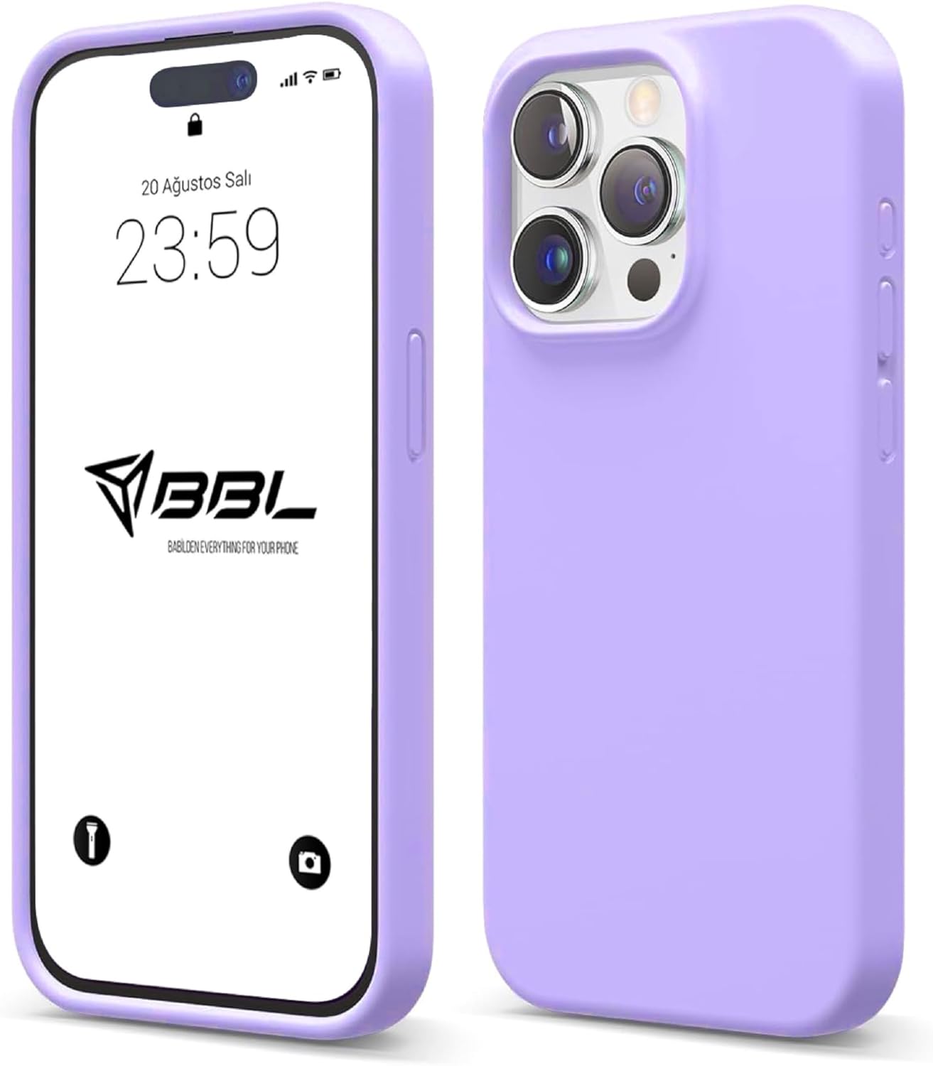 iPhone 14 Pro Kılıf İnce Sıvı Silikon 3 Katmanlı Tam Kaplamalı Yumuşak Jel Kauçuk Kılıf Kapak (Lila (16)) - Görsel 3