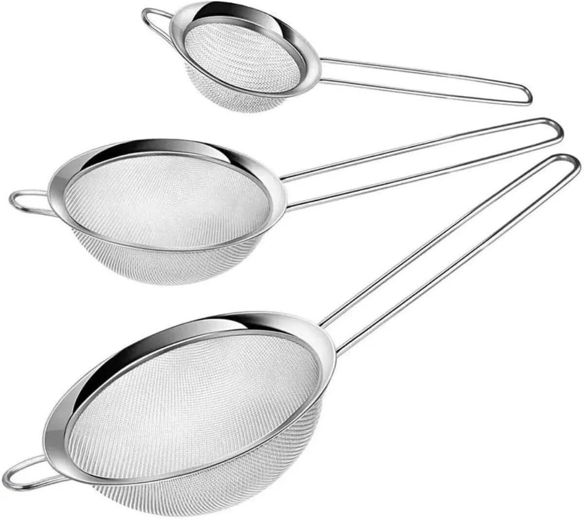 Alternative view of Çelik, Çay Süzgeci Seti, Yuvarlak, 3'lü Set, 6x6/7x7/9x9 cm, Bulaşık Makinesinde Yıkanabilir