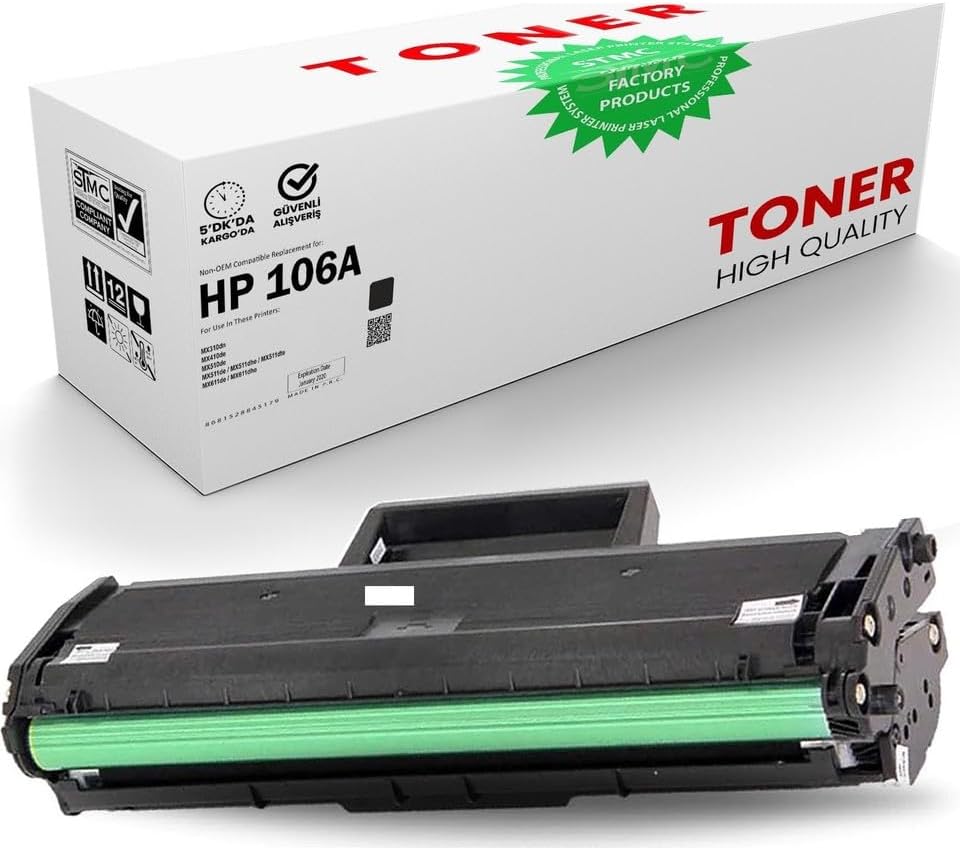Alternative view of HP 106X 5000 Sayfa Baskılı Laserjet Uyumlu Kapasiteli Lazer 107W 107A 107R MFP 135WG 135A 135R 135W 137FNW için Uyumlu Muadil İthal Toner (5000 Sayfalık, 1)