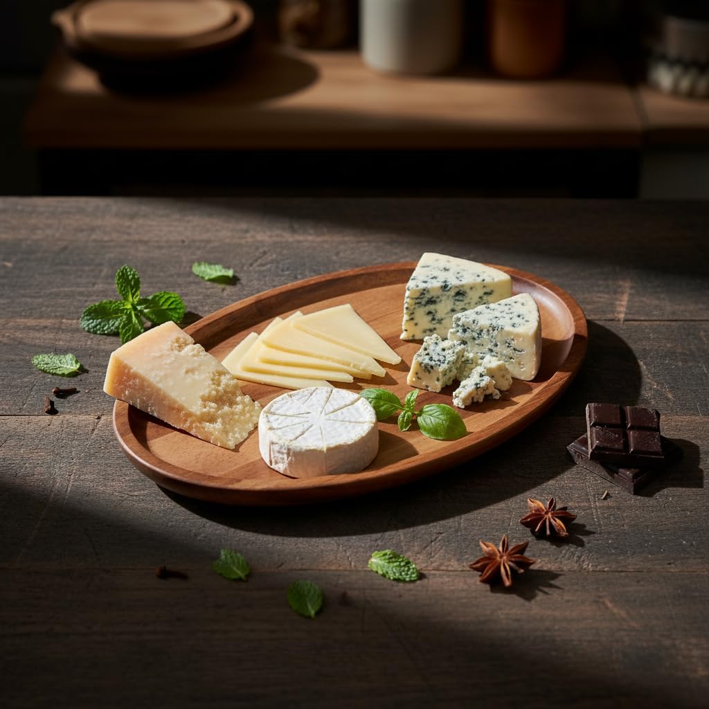 Akasya Ağacı Oval Sunum Tabağı (28x18 cm) | Yükseltilmiş Kenarlı Doğal Ahşap Servis Tepsisi | Kahve, Peynir ve Atıştırmalık Sunumları İçin - Görsel 3