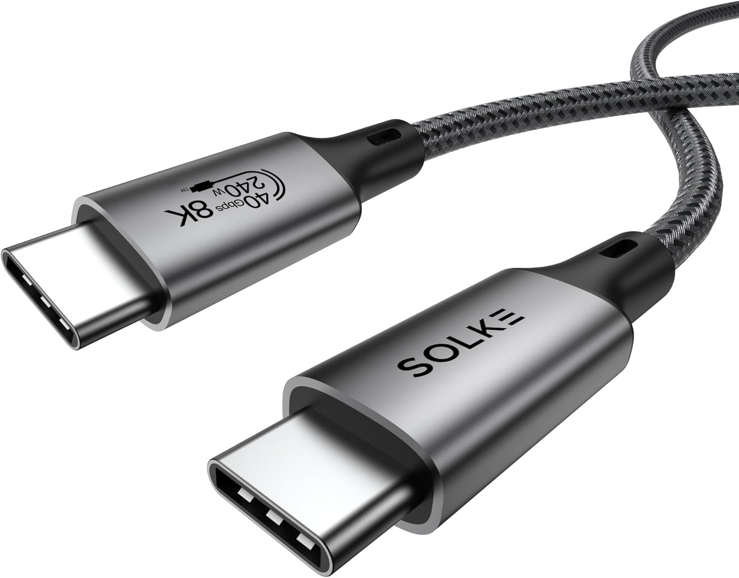 USB4 USB-C Kablo 1.8 m 240W 40Gbps 8K 60Hz 4K 144Hz Thunderbolt 3/4 Uyumlu Type-C Hızlı Şarj Veri Görüntü ve Ses Aktarım Kablosu - Görsel 3