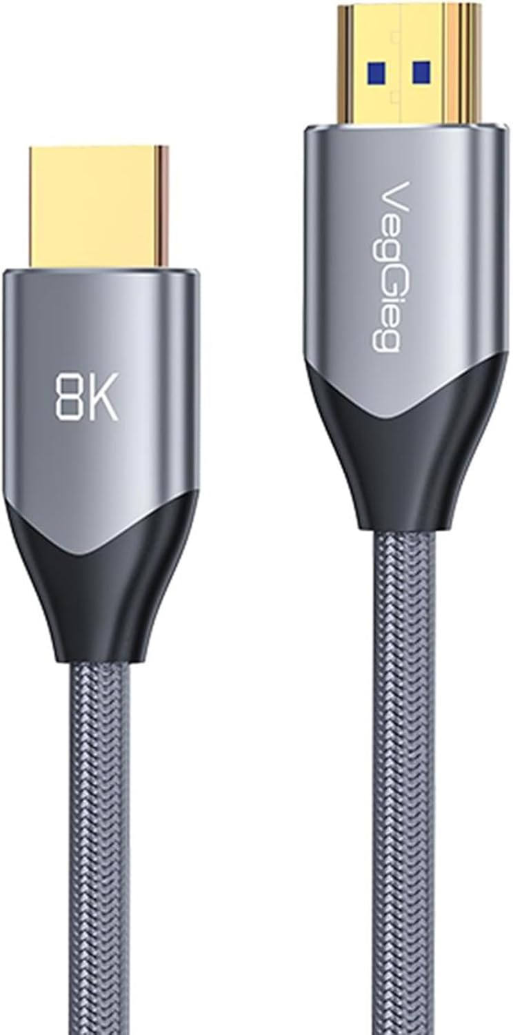 8K 60Hz 4K 120Hz 48 Gbps HDR ARC HDCP Örgülü HDMI 2.1 Kablo 1 Metre - Görsel 3