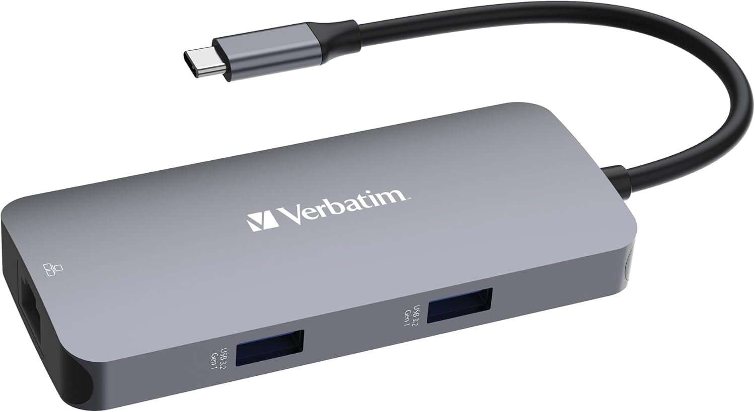 Verbatim USB-C Pro Multiport Hub 5'i 1 arada, çoklu bağlantı noktalı adaptör, USB-C, HDMI, RJ45, USB-A ve USB-C PD, Mac, MacBook Pro/Air, iPad Pro, Thinkpad, Windows bilgisayar, dizüstü bilgisayar ve