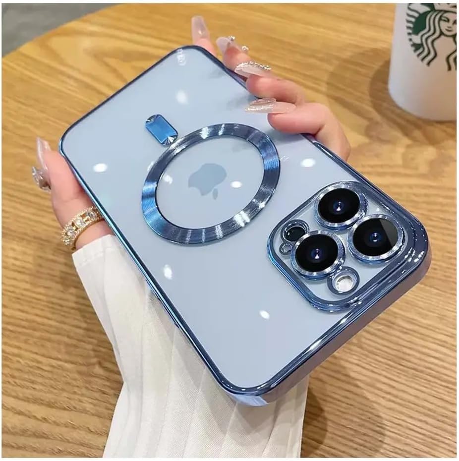 Alternative view of & AKSESUAR iPhone 15 Pro için Magsafe ile Uyumlu Arka Kısmı Parlak Şeffaf Yapıya Sahip Kenarları Silikon Yapılı Güçlendirilmiş Mıknatıslı Kamera Lens Koruyuculu Wireless Kablosuz Şarj