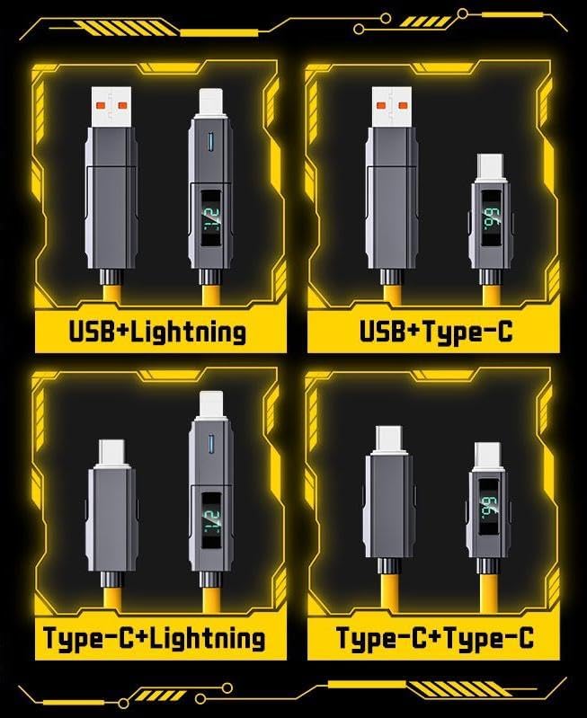 4 İN 1 LED EKRANLI 65W-27W PD USB İOS TYPE C SUPER TURBO FAST AAA+ KALİTE ŞARJ VE DATA KABLOSU