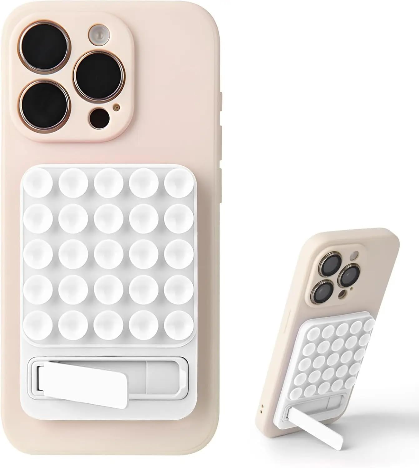 Dikdörtgen Vantuzlu Telefon Tutucu Stand Olabilen pop-it telefon tutacağı Taşınabilir Silikon Yumuşak Telefon Standı Geniş Kullanım Alanı (Beyaz) - Görsel 2