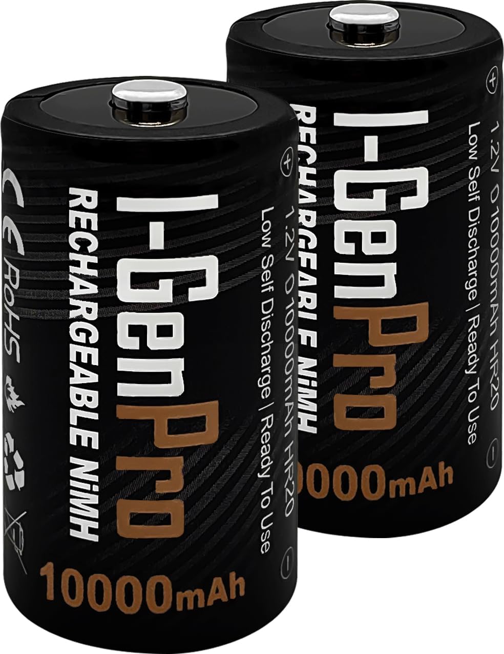 I-Gen Batteries Pro HR20 D Büyük Boy 10.000 mAh 1.2 V Ni-Mh Şarj Edilebilir D Boy Pil (D Boy, Adet, 2) - Görsel 3