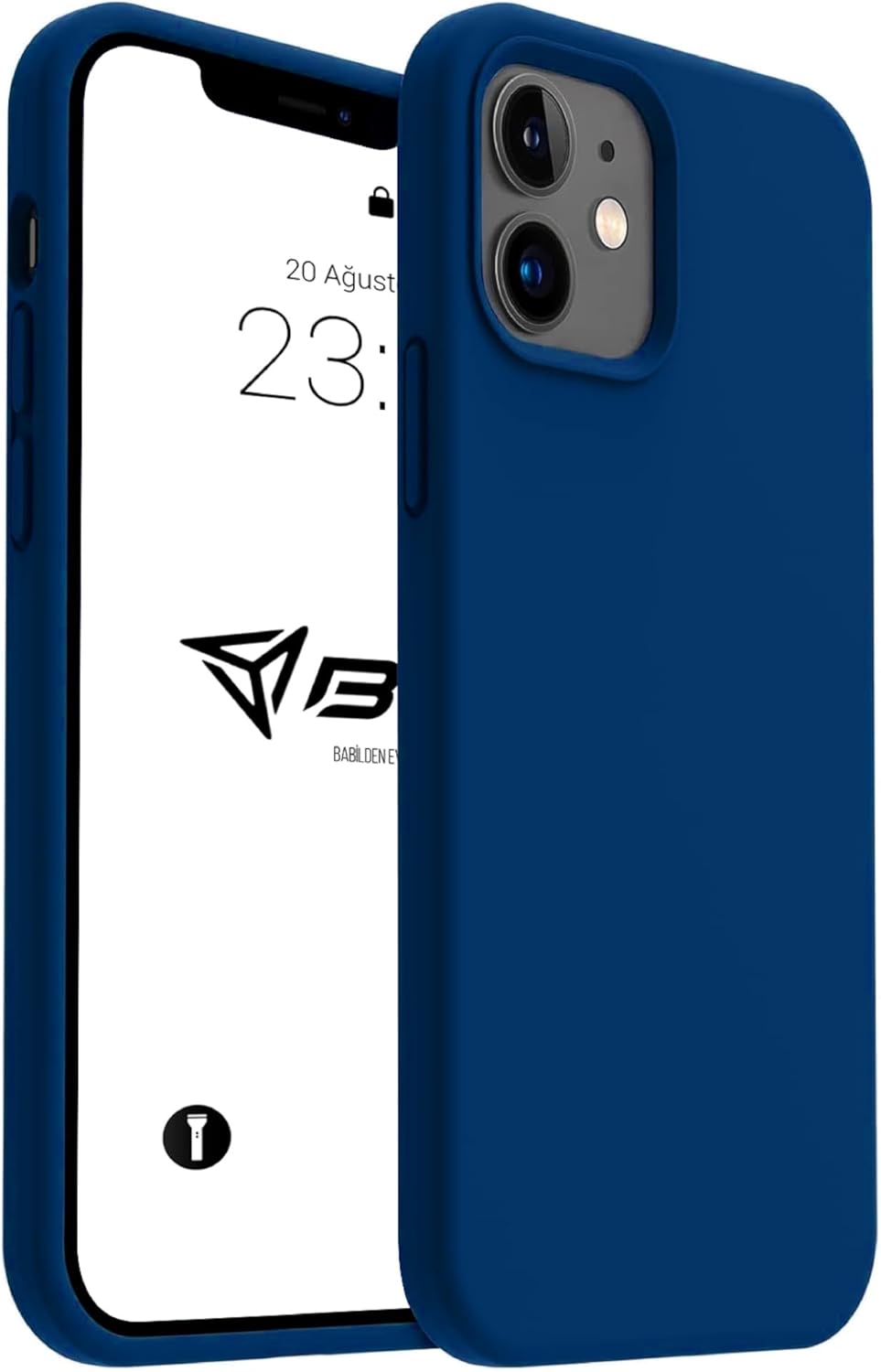 Alternative view of iPhone Kılıf İnce Sıvı Silikon 3 Katmanlı Tam Kaplamalı Yumuşak Jel Kauçuk Kılıf Kapak (Parlak Lacivert, iPhone 11)