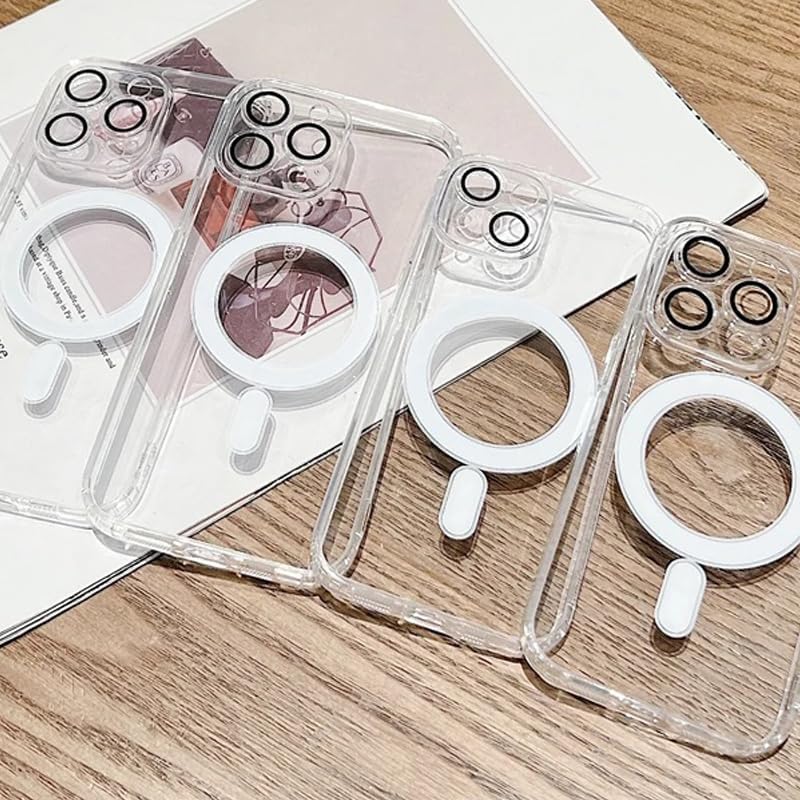 iPhone 14 Pro ile uyumlu Kılıf Crystal Clear Magsafe ile uyumlu Wireless Şarj Özellikli, İnce Hissiyat, Slot ve Tuşlara Rahat Erişim, Kamera Lens Korumalı Sert Plastik Şeffaf Kılıf