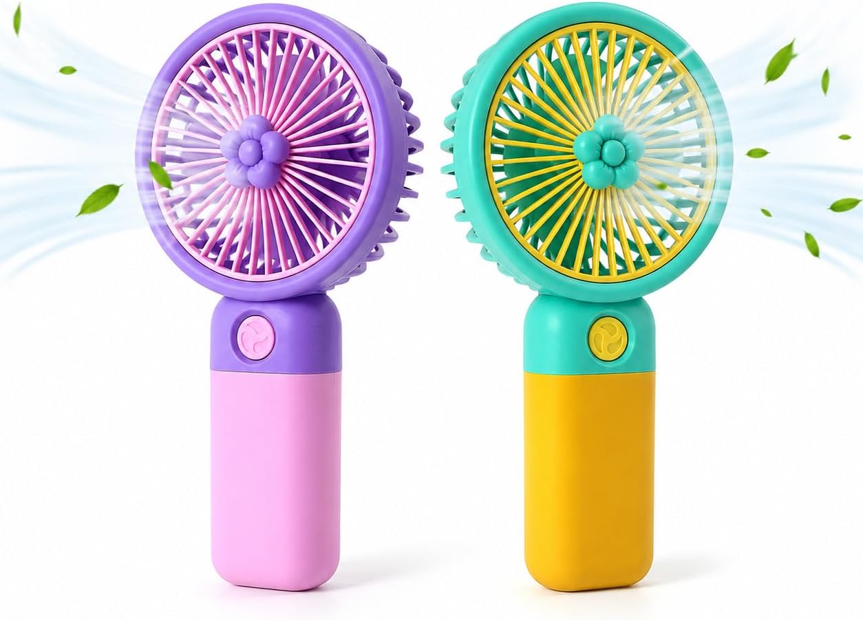 Talky Şarjlı Mini El Fanı USB Taşınabilir Sessiz Masaüstü Vantilatör 3 Kademe Soğutucu Pervane Multicolor Karışık Renk - Görsel 3