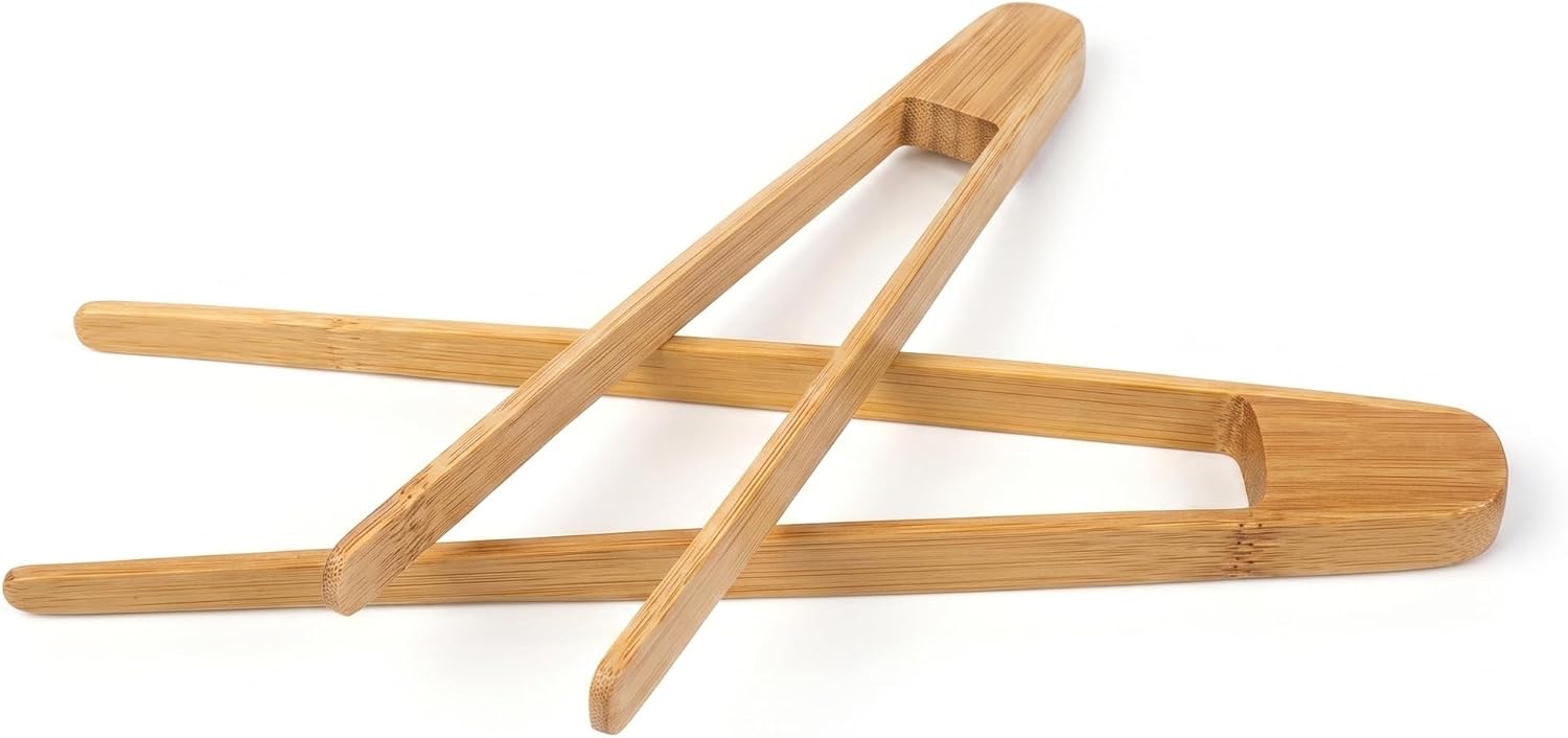 Alternative view of 2'li Doğal Bambu Mutfak Maşası Seti (30 cm) - Güvenli Tost, Sunum ve Salata Maşası