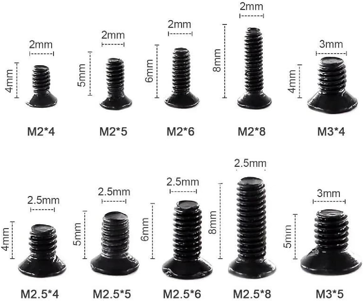 Alternative view of HTF 500 Adet Mini KM Vida Seti M2/M2,5/M3mm Gümüş Yıldız Kafa 50 Şer Adet 10 Çeşit Şeffaf Çantada