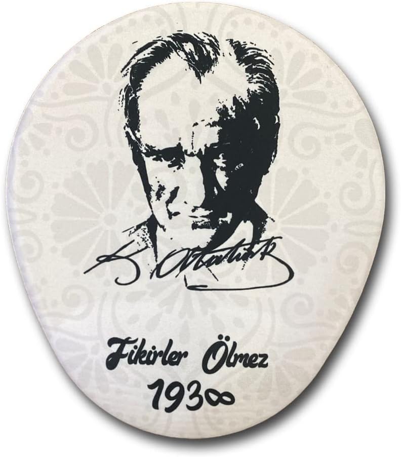 LN-1938 Fikirler Ölmez Atatürk Desenli Ergonomik Suya Dayanıklı Bileklikli Mouse Pad - Görsel 3
