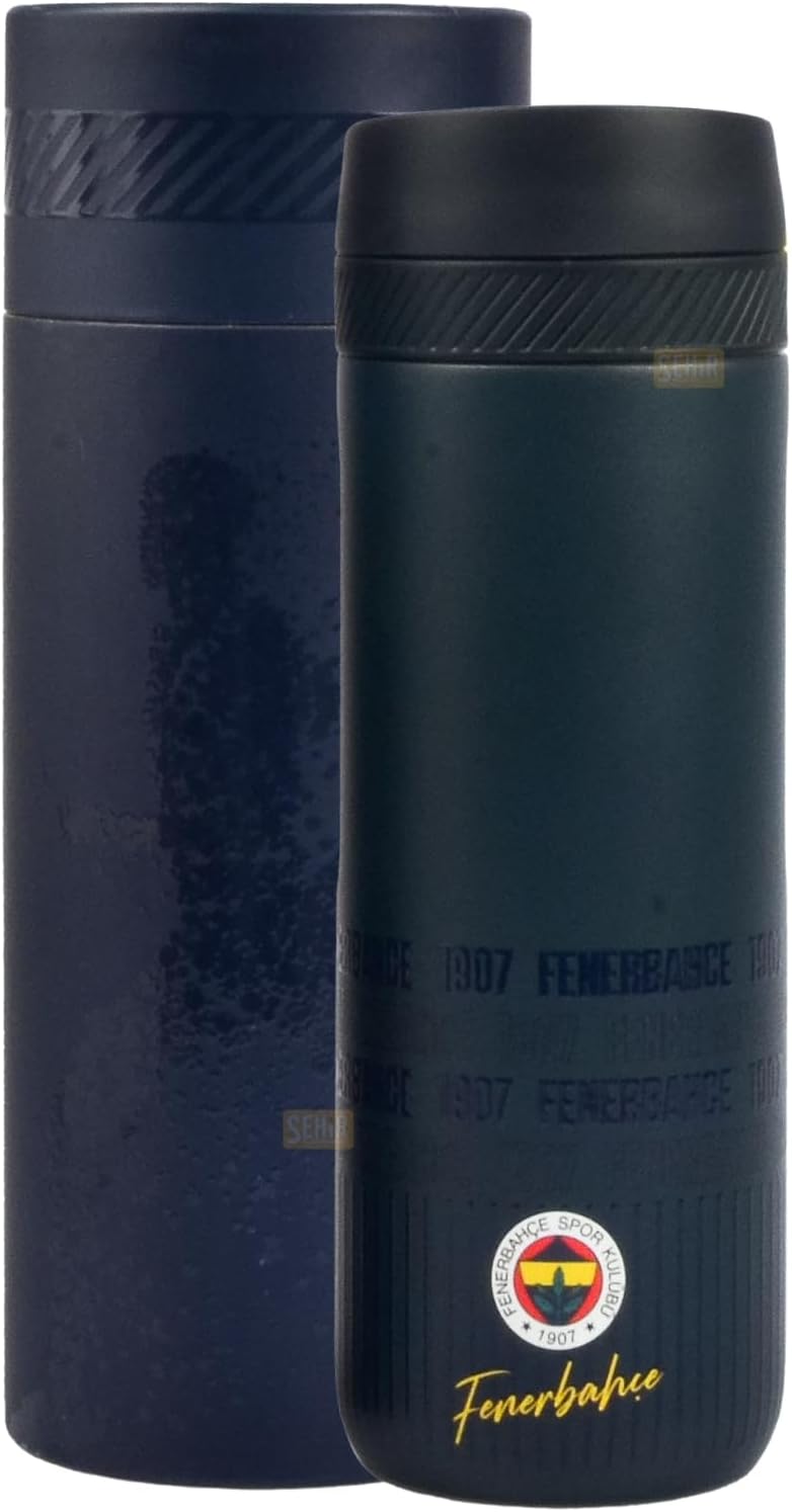 Fenerbahçe Resmi Lisanslı 550ml Rahat İçim Çift Katmanlı Paslanmaz Çelik Termos 6 Saat Sıcak Soğuk Premium Kutu