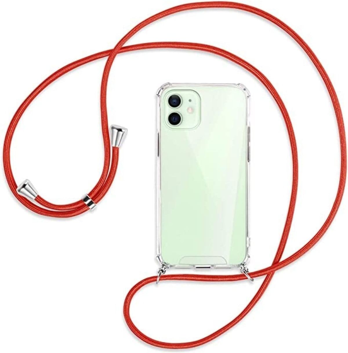 İphone 12 Uyumlu Kılıf Boyun Omuz Askılı Ipli Anti Şok Köşe Korumalı Şeffaf Silikon Kmp - Görsel 2