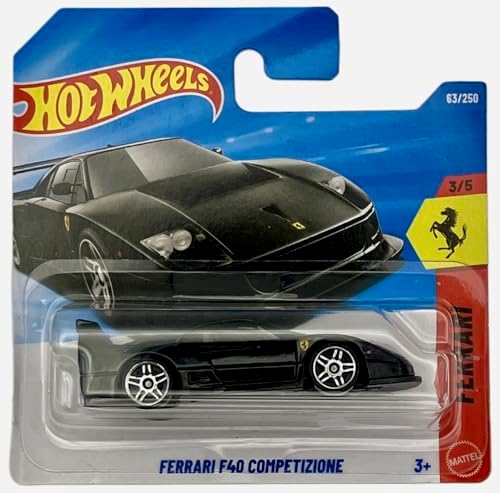 Ferrari F40 Competizione - JJJ31 - Ferrari 3/5 - Kısa Kart - Siyah - Ferrari Lisansı - Mattel 2026 (63/250) - 1:64 - Süper Spor Otomobil - Görsel 2