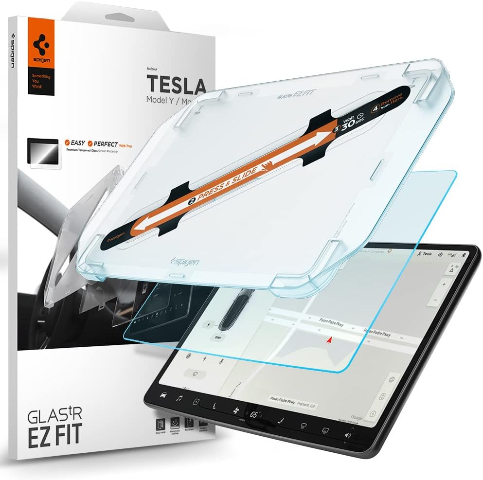 Tesla Model Y (2024-2023) & Model 3 (2023) Cam Ekran Koruyucu GLAS.tR EZ Fit Anti-Glare - AGL01086 - Görsel 3