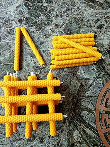 (8 Adet) 14Cm Dilek Mumu Doğal Petek Balmumu mum Beeswax Candle Bal Mumu Mum