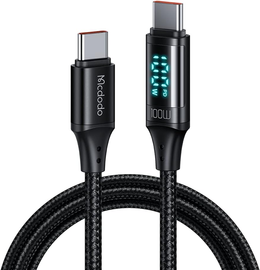 Alternative view of CA-1100 Type-C Kablo 100W - Dijital Watt Göstergeli Hızlı Şarj Kablosu, 5A PD QC USB-C, Laptop/Tablet/Telefon, 1.2M